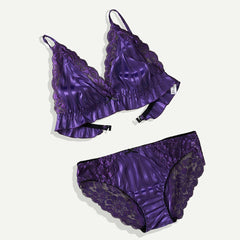 مجموعة حمالة صدر ساتان ساخنة