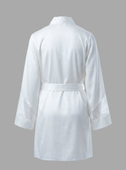 White Lace Satin Robe