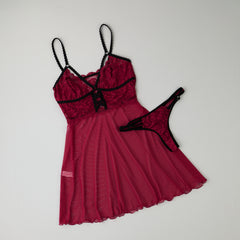 Mesh and Floral lace Nightie