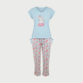 Blue Kitty Pajama Set