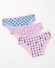 Floral Cotton Bikini 3-Piece Set- M