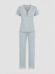 Elegant Lace Pajama Set