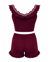 Burgundy Lace Set