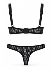 Black Mesh Pattern Bra & Panty Set
