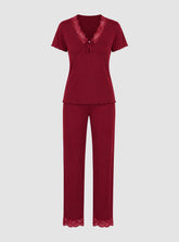 Elegant Lace Pajama Set