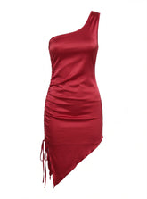 One-Shoulder Satin Dress