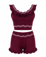 Burgundy Lace Set