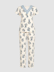 Blue Blossom Pajama Set