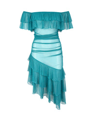 Sheer Ruffle Dress
