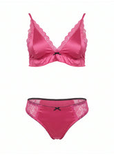 Hot satin bra set