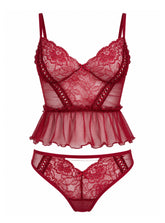 Lattice Lace Peplum Set