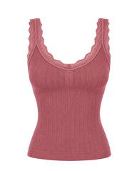 Lace Trim Ribbed Bralette