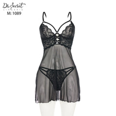 Mesh and Floral lace Nightie