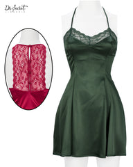 Satin Bloom Lace Dress