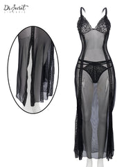 Midnight Lace Sheer Dress