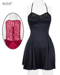 Satin Bloom Lace Dress