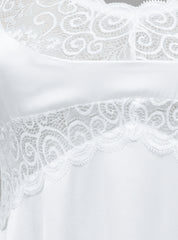 White Lace Satin Robe