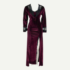 Long Velvet Nightdress with Robe