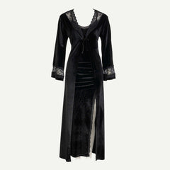 Long Velvet Nightdress with Robe