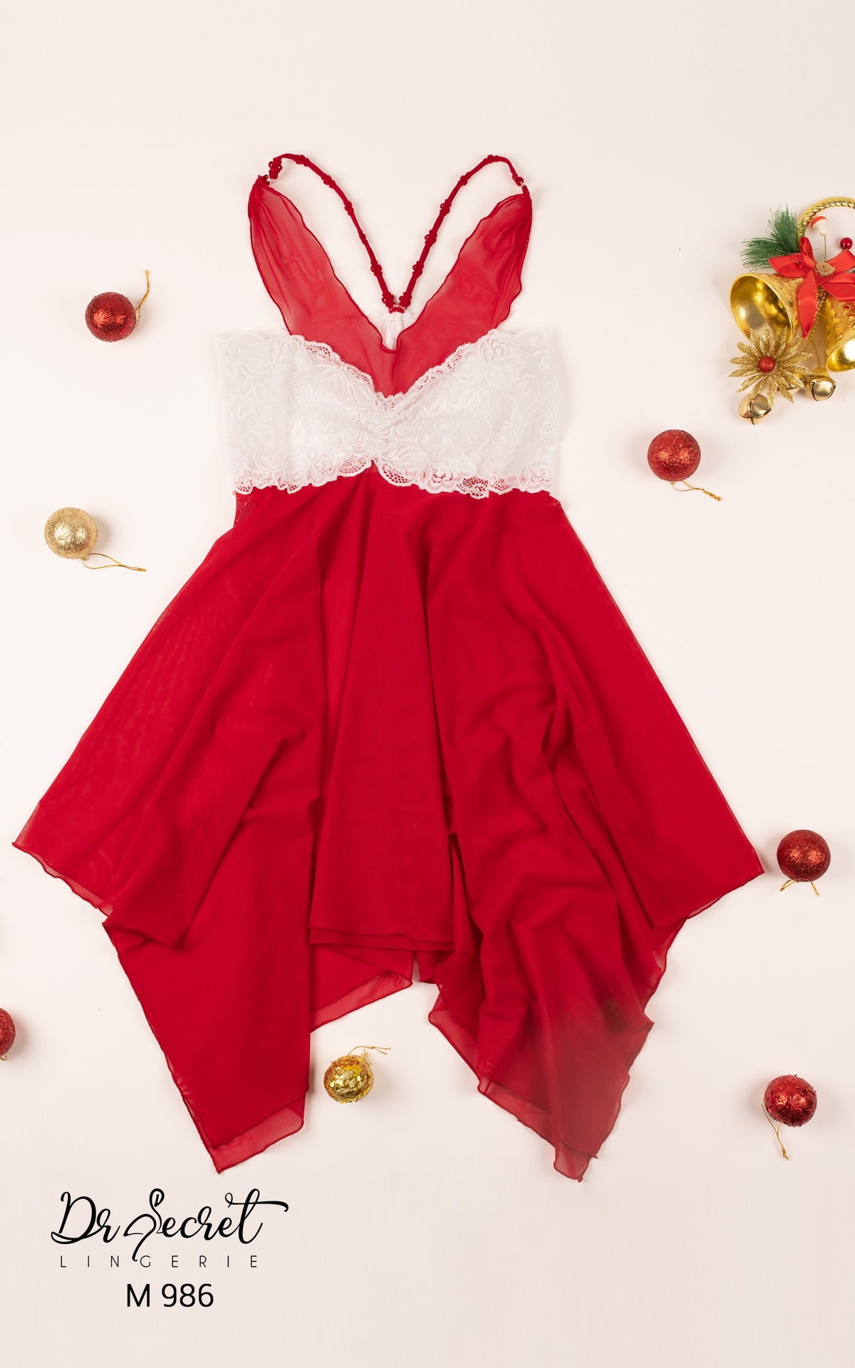 Lace nightdress with skirt