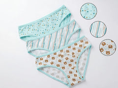 Floral Cotton Bikini 3-Piece Set- M