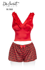 red satin pajama
