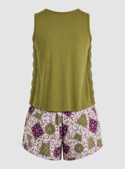 Olive Lace Lounge Set
