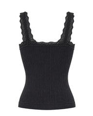 Lace Trim Ribbed Bralette