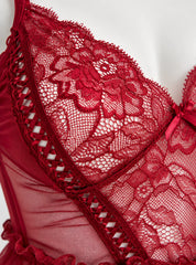 Lattice Lace Peplum Set