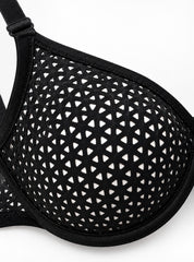 Black Mesh Pattern Bra & Panty Set