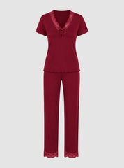 Elegant Lace Pajama Set