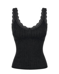 Lace Trim Ribbed Bralette