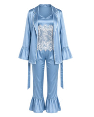 Classic Lace Satin Pajama Set