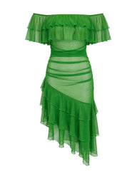 Sheer Ruffle Dress