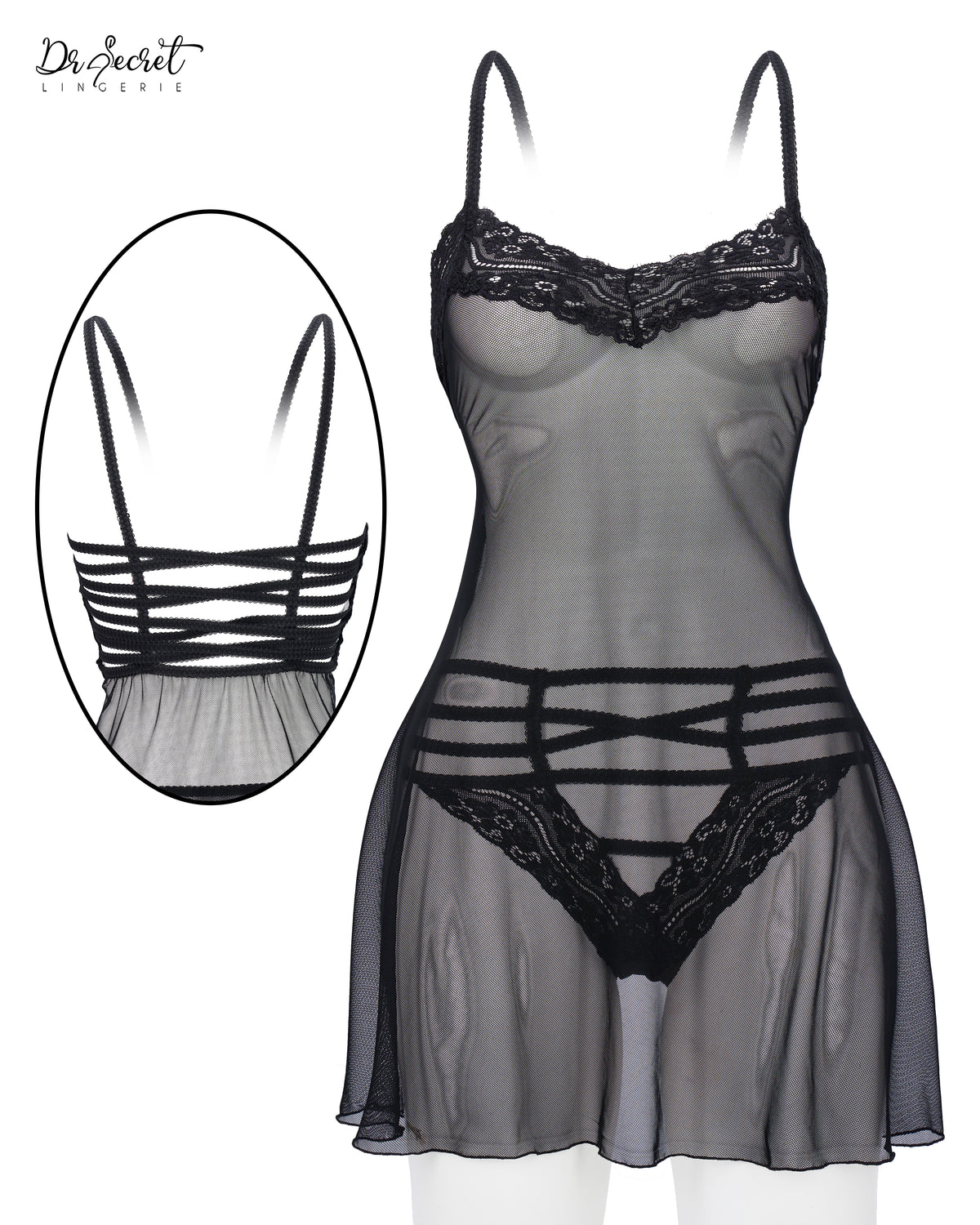 Midnight Straps Sheer Dress