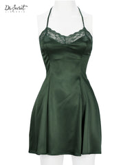 Satin Bloom Lace Dress