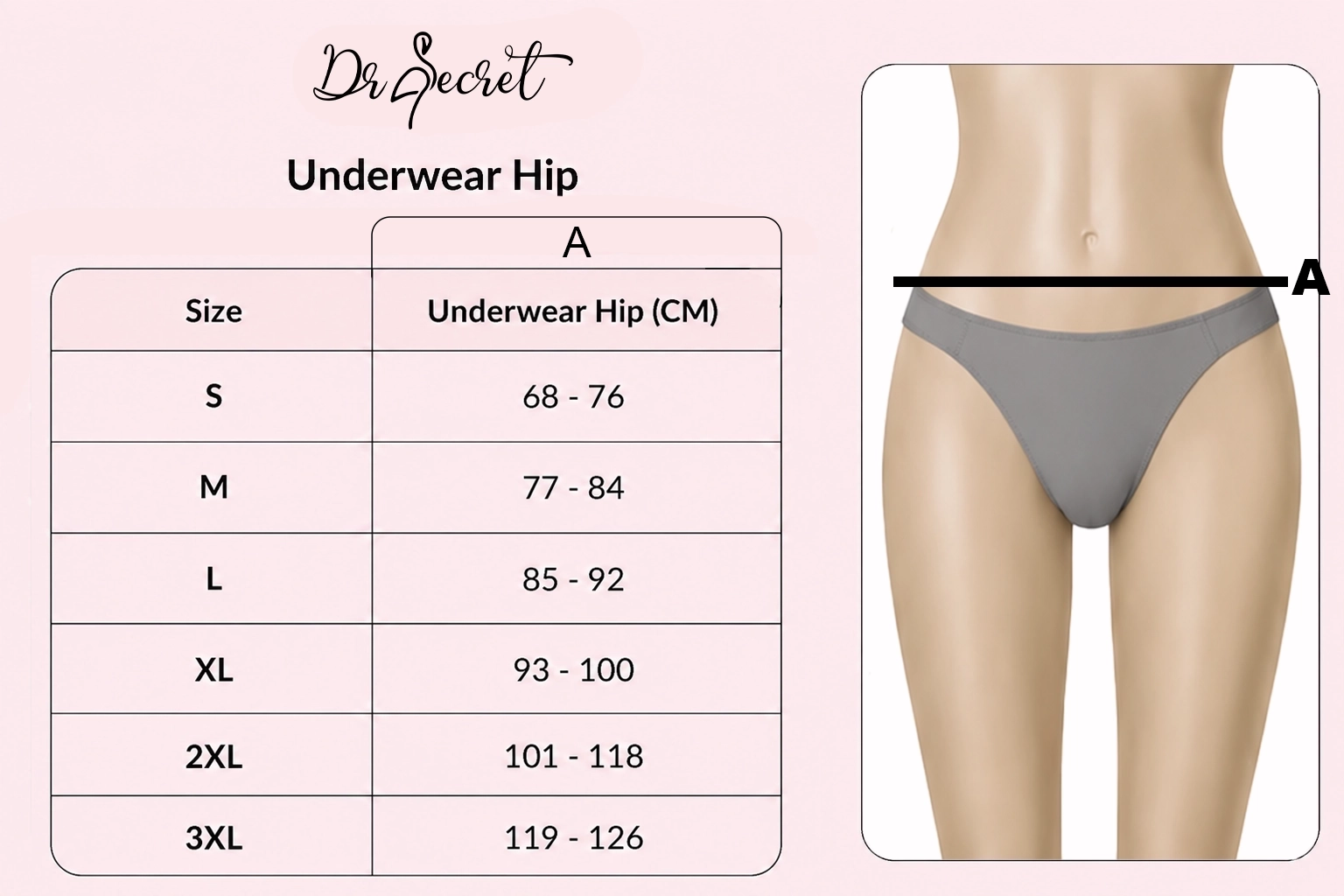 Panty Size Chart — Dr Secret