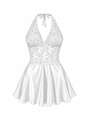 Floral Lace Halter Mini Dress